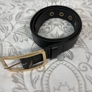 JUICY COUTURE Faux LE Belt Blk Sz M Retro Y2K Dark Fairy Core Witchy Biker Edgy